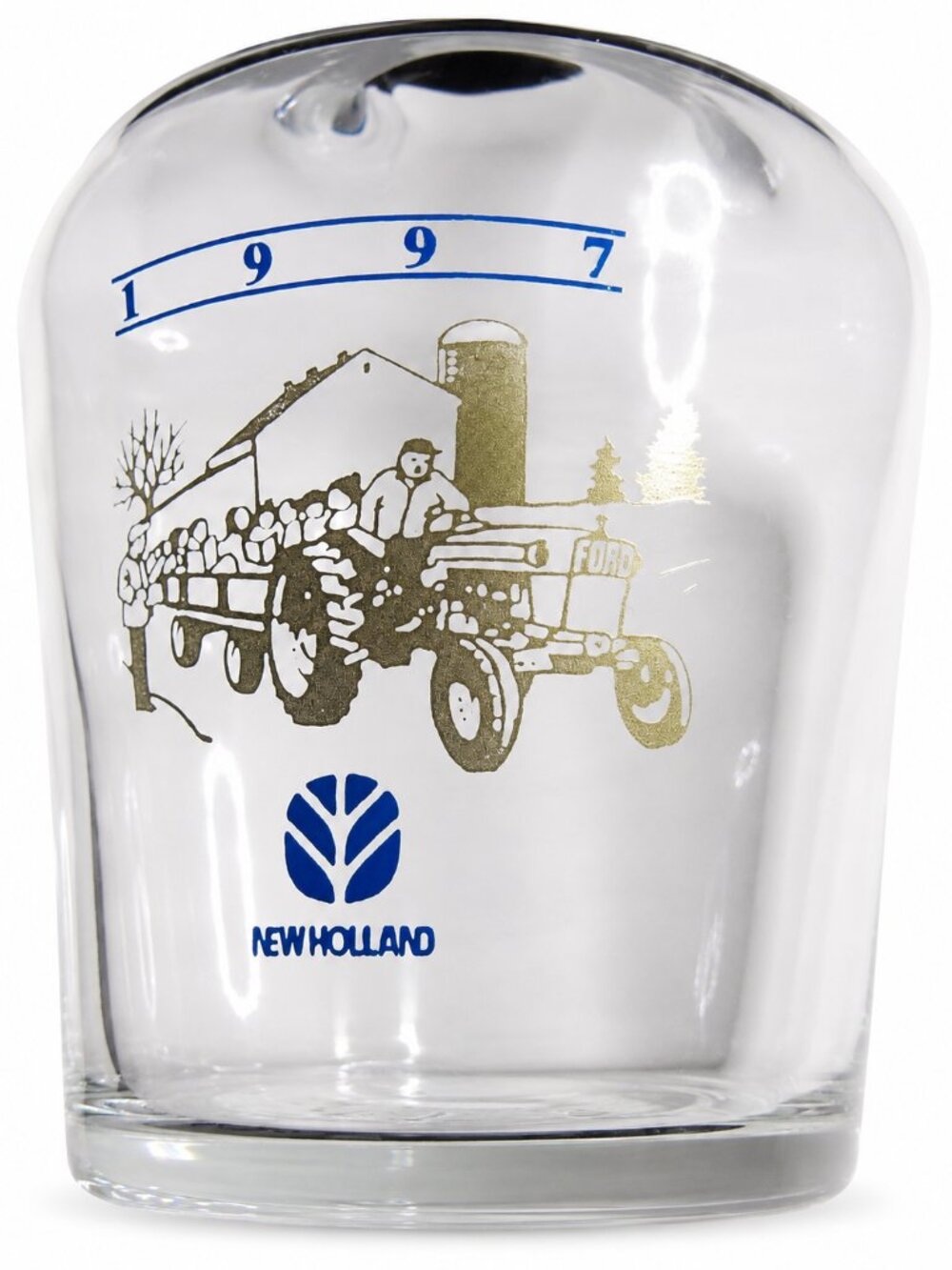 Vintage 1997 Ford New Holland Bedside Carafe Night Tumbler Glass Set farmhouse - Picture 4 of 5
